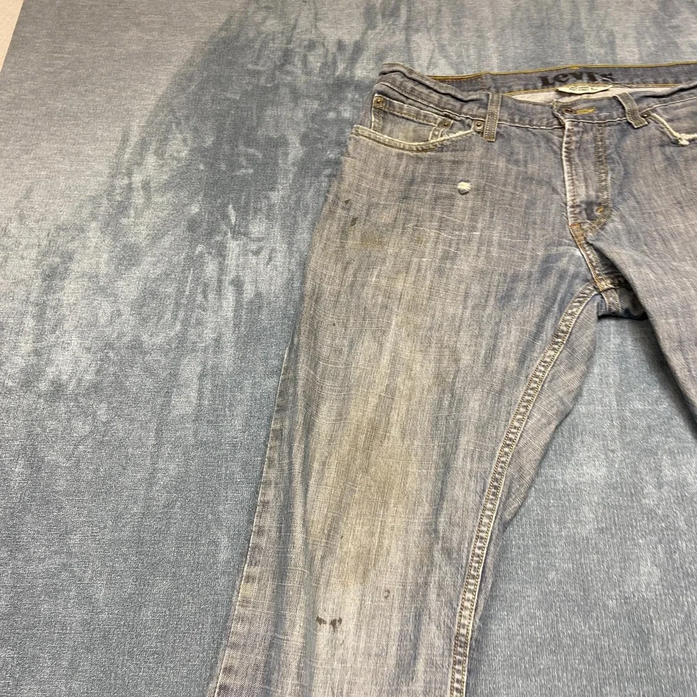 Levi's 514 Jeans Mens 33x32 Blue Denim Light Wash Slim Straight Leg Outdoor